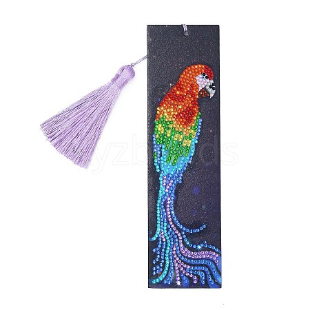 Parrot Pattern DIY Diamond Painting Bookmark with Tassel Pendants Kits PW-WGDDF4D-01-1