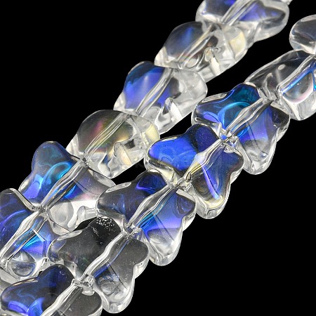 Electroplate Transparent Glass Beads Strands EGLA-G037-11A-AB01-1