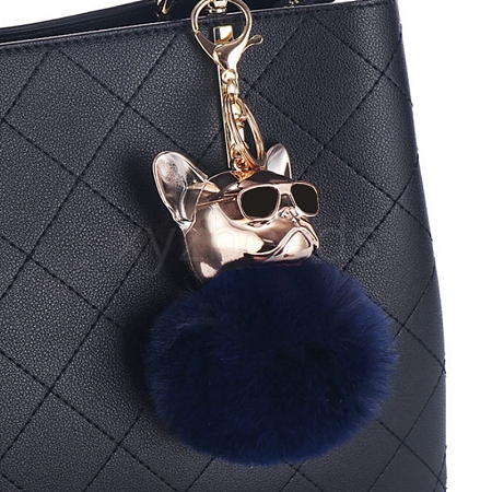 Dog Furry Pom-Pom Keychain for Women PW-WGFFA3E-02-1