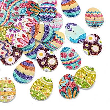 50Pcs 2-Hole Wood Buttons BUTT-CJC0004-02-1