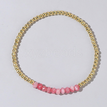 Colorful Mixed Brass Synthetic Gemstone Bead Copper Bracelet Women's Fashion Jewelry Wholesale RJ2833-1-1