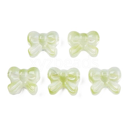 Transparent Spray Painted Glass Beads GLAA-N035-025-C04-1