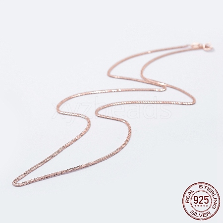 925 Sterling Silver Chain Necklaces STER-F039-55cm-02RG-1