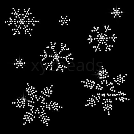 Snowflake Glitter Hotfix Rhinestone DIY-WH0001-49-1