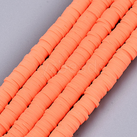 Handmade Polymer Clay Beads Strands CLAY-R089-6mm-124-1