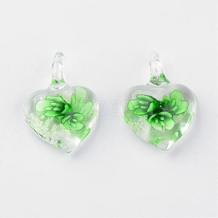 Handmade Luminous Lampwork Pendants LAMP-R136-04E-1