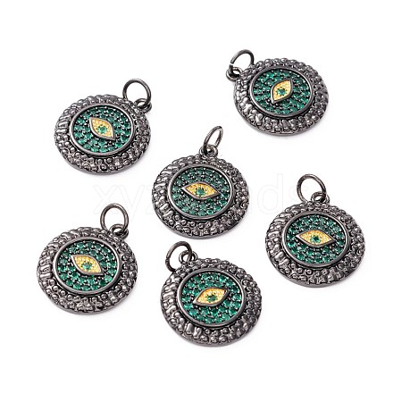 Brass Micro Pave Green Cubic Zirconia Pendants ZIRC-Z019-24B-NR-1