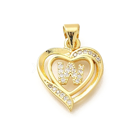 Rack Plating Brass Micro Pave Cubic Zirconia Pendants KK-L226-101G-W-1