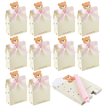 10Pcs Bear Folding Paper Gift Boxes CON-WH0001-77A-1