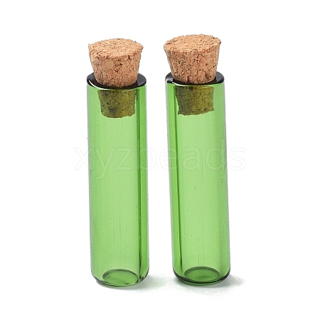 Tube Glass Cork Bottles Ornament AJEW-O032-04D-1