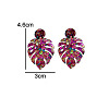 Leaf Acrylic Paillette Dangle Stud Earrings FS-WG5D05C-04-3