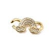 Brass Micro Pave Clear Cubic Zirconia Connector Charms KK-A266-09C-G-1