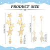 2 Pairs 2 Style Cat Eye Planet & Brass Star Asymmetrical Earrings EJEW-AN0002-20-2