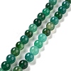 Natural Green Onyx Agate Dyed Round Bead Strands G-P070-19-8mm-1