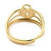 304 Stainless Steel Heart Padlock Adjustable Ring for Women RJEW-C016-12G-3
