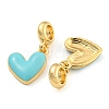 Rack Plating Alloy Enamel Heart European Dangle Charms FIND-B034-20G-05-2