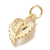 Brass Micro Pave Cubic Zirconia Pendants KK-Q001-06G-2