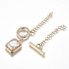 Brass Micro Pave Clear Cubic Zirconia Chain Extender X-ZIRC-G168-03G-2