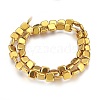 Electroplated Non-magnetic Synthetic Hematite Beads Strands G-P392-A03-1