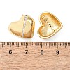 Heart Brass Micro Pave Clear Cubic Zirconia Stud Earrings EJEW-D346-03G-5