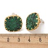 304 Stainless Steel Turquoise Square Stud Earrings for Women EJEW-R010-01G-04-4