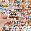 100Pcs Happy Animal Theme PVC Self-Adhesive Stickers PW-WG2A97C-01-4