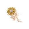 Flower Rhinestone Brooch PW-WGE33ED-01-5