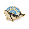 Whale with Sun Enamel Pin JEWB-C008-39G-1