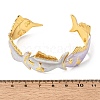 Ocean 304 Stainless Steel Enamel Fish Open Cuff Bangles for Women SA-CBA1A30-02B-G-4