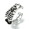 Skeleton Alloy Open Cuff Rings RJEW-K275-01AS-1