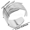 Non-Tarnish Minimalist Wheat 304 Stainless Steel Cuff Rings IK4718-1-1