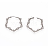 Non-Tarnish Long-Lasting Plated 304 Stainless Steel Wire Wrapped Hoop Earrings EJEW-D250-02-P-1