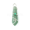 Natural Mixed Stone Pointed Pendants PALLOY-JF02803-04-3