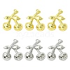 6Pcs 2 Colors Brass Pendants KK-CJ0003-12-1