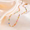 Stainless Steel Colorful Enamel Dapped Chain Necklaces for Women PW-WG600F4-01-2