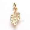 Brass Cubic Zirconia Pendants ZIRC-K070-24G-2