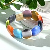 Cat Eye Beads Stretch Bracelets for Women Men BJEW-Q019-01A-5