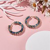 Natural Agate Beaded Hoop Earrings EJEW-JE04847-02-2