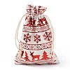 Christmas Theme Cotton Fabric Cloth Bag X-ABAG-H104-B12-1
