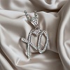 Zinc Alloy Crystal Rhinestone Letter XO Heart Pendant Necklaces for Women FS-WGEFE1E-01-1