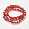 Electroplate Transparent Glass Beads Strands EGLA-A034-T8mm-T02-2