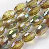 Electroplate Glass Beads Strands EGLA-J013-4x6mm-H29-1