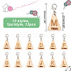 13Pcs 13 Style Triangle with Letter L~M Wood Pendant Locking Stitch Markers HJEW-AB00640-2
