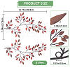 Iron Leaves Branch  Wall Decorations AJEW-WH0513-30B-2