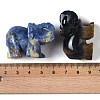Natural & Synthetic Mixed Gemstone Carved Elephant Figurines DJEW-M015-07-3