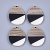 Tri-color Resin & Walnut Wood Pendants X-RESI-S358-73B-1