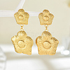 Elegant Stainless Steel Sunflower Dangle Stud Earrings QQ3962-3