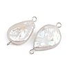 Natural Freshwater Pearl Keshi Pearl Teardrop Connector Charms STAS-D378-15P-2