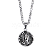 Fashionable Stainless Steel Praying Hands Pendant Necklaces for Women's Daily Wear UQ1773-5