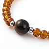 Faceted Glass Beads Stretch Bracelets BJEW-JB05887-02-2